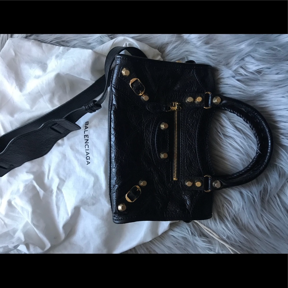 Balenciaga 12 giant gold mini city bag